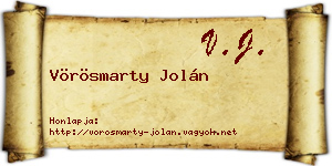 Vörösmarty Jolán névjegykártya